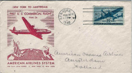 1946-U.S.A. Affrancato Commemorativo Del I^volo FAM 24 New York-Amsterdam,al Ver - 2c. 1941-1960 Storia Postale