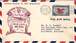 1939-U.S.A. Con Bel Cachet Northern Trans-Atlantic FAM 18 "USA-New Brunswich" - 1c. 1918-1940 Brieven