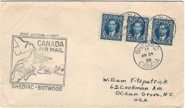 1928-Canada Cachet I^volo Shediac-Botwood (NFLD) - Premiers Vols