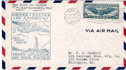 1939-U.S.A. Con Bel Cachet Trans-Atlantic FAM 18 "New York-Lisbona" - 1c. 1918-1940 Briefe U. Dokumente