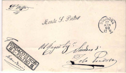1868-piego In Franchigia Con Annullo Corsivo Monte S.Pietro Bologna (pt.4)e Stam - Poststempel