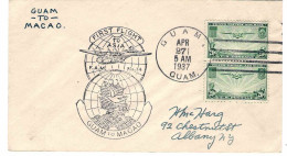 1937-U.S.A. Bel Cachet "First Flight Guam-Macao" - 1c. 1918-1940 Brieven