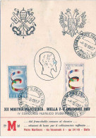 1957-cartolina 12 Mostra Filatelica Biella Affrancata S.2v.Europa Con Annullo Sp - Demonstrationen