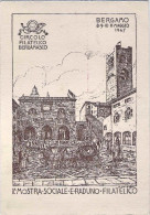 1947-cartolina I Mostra Sociale E Raduno Filatelico Bergamo Affrancata Posta Aer - Bergamo