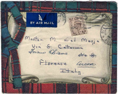 1947-Gran Bretagna Graziosa Busta Con Motivo Tessuto Scozzese Affrancata 5p.Gior - Autres & Non Classés