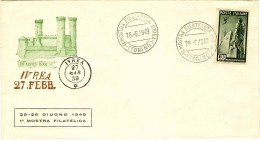 1949-cat.Sassone Euro 100, Lettera Illustrata I Mostra Filatelica Ivrea Affr. L. - 1946-60: Marcophilia