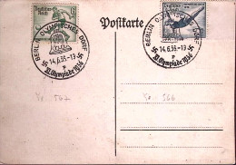 1936-Germania  Olimpiadi Di Berlino Annullo Speciale Berlino/p (14.6) Su Cartoli - Storia Postale