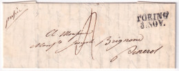 1854circa-SARDEGNA Torino SD (8.11) Su Lettera Completa Testo - ...-1850 Préphilatélie