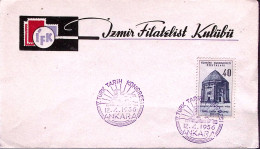 1956-TURCHIA 25 Fondazione Societa' Di Storia Su Busta Fdc - Lettres & Documents