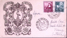 1952-SPAGNA 35 Congresso Eucaristico PO + PA Su Cartolina Annullo Fdc Per L'Ital - FDC