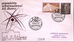 1958-SPAGNA Madrid Conferenza Internazionale Atomo Annullo Speciale (10.5) Su Bu - Cartas & Documentos