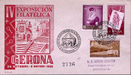 1958-SPAGNA Gerona Esposizione Filatelica Annullo Speciale (29.10-2.11) Su Busta - Lettres & Documents