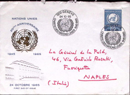 1965-Svizzera 20 Carta ONU Annullo Speciale (24.10) Su Busta Affrancata Francobo - Autres & Non Classés