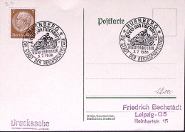 1938-Germania Nurberg Gara Motociclismo Annullo Speciale (3.7) Su Cartolina ) - Briefe U. Dokumente