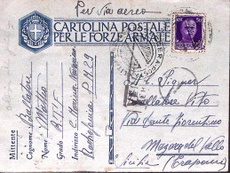 1943-1 BASE PASSEGGERA Posta Militare Tondo E Manoscritto Comando Marina Navarin - Guerre 1939-45