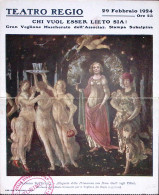 1924-TORINO Teatro Regio Pubblicitaria Veglione Mascherato (29.2) Doppia Nuova - Musica