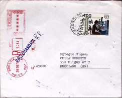 1976-ITALIA'76 L. 400 Isolato Su Raccomandata Brescia (28.10) - 1971-80: Poststempel