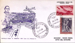 1958-volo Speciale Paolo VI Taranto-Roma Annullo Speciale Taranto (25.12) - Luchtpost