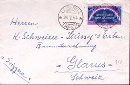 1954-PATTO ATLANTICO Lire 60 Isolato Su Busta Luserna (26.2) Per La Svizzera - 1946-60: Poststempel
