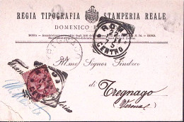 1894-ROMA Regia Tipografia Stamperia Reale Roma (22.11) Affrancata Effigie C.10 - Marcophilia