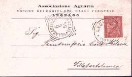 1895-LEGNAGO Associazione Agraria Legnago (6.5) Affrancata Cifra C.2 - Marcophilie