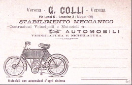 1900circa-VERONA G. Colli Stabilimento Meccanico Cartolina Scritta - Verona