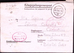 1944-STALAG IV B Biglietto Franchigia Annullo Muto (26.2) Da Prigioniero Italian - Marcophilie