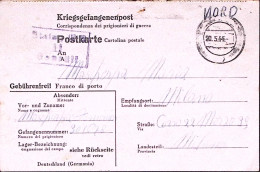 1944-STALAG III^B Cartolina Franchigia Annullo Muto (20.5) Da Prigioniero Italia - Marcophilie