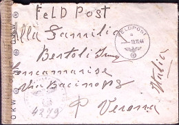 1944-FELDPOST 58237 Manoscr. Al Verso Di Busta Feldpost/a (19.10) Da Italiano Ag - Oorlog 1939-45