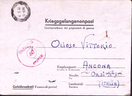 1944-STALAG V B Biglietto Franchigia Annullo Muto (4.5) Da Prigioniero Italiano  - Storia Postale