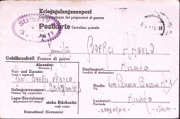 1944-STALAG IV A Cartolina Franchigia Annullo Muto (6.4) Da Prigioniero Italiano - Storia Postale