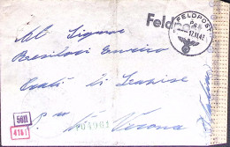 1943-FELDPOST 35185 Manoscr. Al Verso Di Busta Feldpost/Pc (17.11) Da Italiano A - Guerre 1939-45