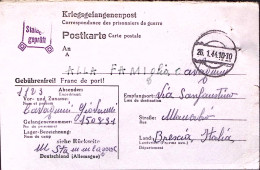 1944-STALAG X C + Muto (26.1) Su Cartolina Franchigia Da Italiano Prigioniero In - Marcophilie