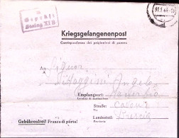 1944-STALAG XI B + Muto (31.1) Su Biglietto Franchigia Da Italiano Prigioniero I - Storia Postale