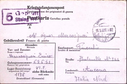 1944-STALAG VI F + Muto (16.5) Su Cartolina Franchigia Da Italiano Prigioniero I - Storia Postale