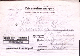 1944-STALAG VI G + Manoscr. (27.1) Su Biglietto Franchigia Da Italiano Prigionie - Poststempel