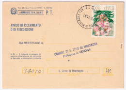 1981-FIORI 1^ EMISSIONE Lire 200 Oleandro (1549) Isolato Su Avviso Ricevimento - 1981-90: Storia Postale