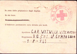 1943-CARTOLINA CATTURA Da Italiano Prigioniero Guerra Africa Settentrionale Mano - Poststempel