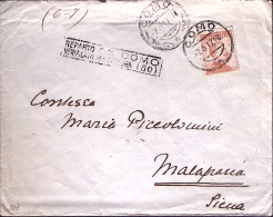 1917-REPARTO C.M. COMO/VERIFIICATO PER CENSURA (50) Cartella Su Busta Como (7.5) - Marcophilie