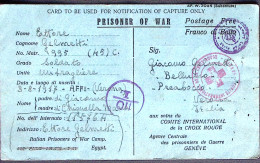1942-Cartolina Franchigia Da Prigioniero Italiano In Africa Settentrionale - Poststempel