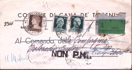 1945-NON P.M. Lineare Su Piego Raccomandato Cava Dei Tirreni (26.3) Per Posta Mi - Oorlog 1939-45