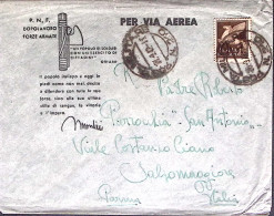1942-D.F.A. P.N.F. Busta Carta Leggera Motto Il Popolo Italiano . Viaggiata Post - War 1939-45