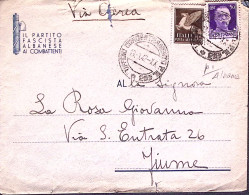 1942-PARTITO FASCISTA ALBANESE AI COMBATTENTI Busta Con Intestazione A Stampa Po - Guerre 1939-45
