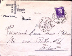 1942-D.F.A. P.N.F. Busta Motto Vincere Viaggiata Posta Militare/N 3550 (30.5) - Weltkrieg 1939-45