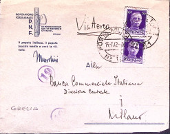 1942-D.F.A. P.N.F. Busta Motto Il Popolo Italiano . Viaggiata Via Aerea Posta Mi - Guerre 1939-45