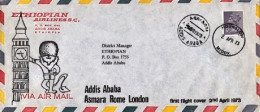 1973-Gran Bretagna I^volo Di Ritorno Ethiopian Airlines Londra Addis Ababa Del 2 - Sonstige & Ohne Zuordnung