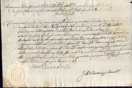 1703-documento Vicario Vescovile Di Cremona Girolamo Gerenzano Dato Il 25 Ottobr - Historische Documenten