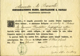 1883-documento A Stampa Di Alessandro M. Baravelli Dato In Roma Il 24 Febbraio - Historical Documents