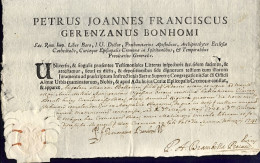 1741-documento Vicario Vescovile Pietro Giovanni Francesco Gerenzano Bonomi Dato - Historische Documenten