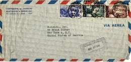 1947-lettera Diretta In U.S.A. Con Affrancatura Mista Democratica (L.25+L.50)+L. - 1946-60: Marcophilie